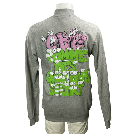 Comme Des Garcons x KAWS Men's Gray Graphic Zip Up Sweatshirt Jacket Size XL
