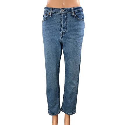 Levi's Wedgie Straight Women's Blue Medium Wash High Rise Denim Jeans Size 29