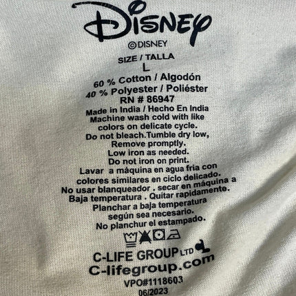 Disney Mickey & Friends Women's Cream Short Sleeve Graphic Tee T-shirt Top Sz L
