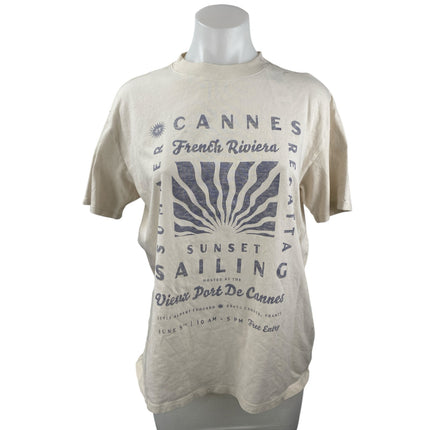 Abercrombie & Fitch Cannes Sailing French Riviera Sunset Beige Tshirt Tee Top XS