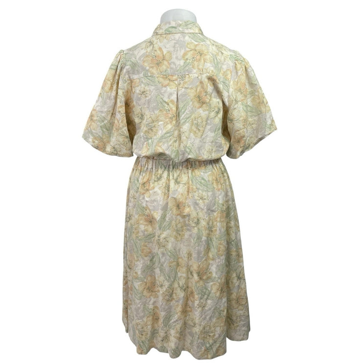 Witchery Orchid Womens Collared Puff Sleeve Button Up Midi A-Line Shirt Dress 16