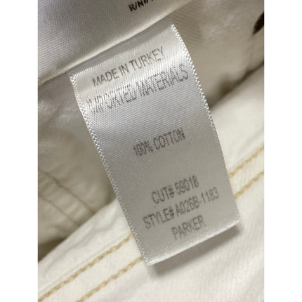 Agolde Parker Women's White High Waisted Cotton Cut Off Denim Jean Short Size 26