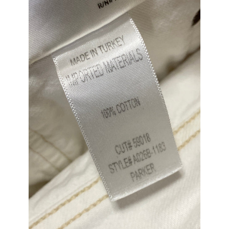 Agolde Parker Women's White High Waisted Cotton Cut Off Denim Jean Short Size 26