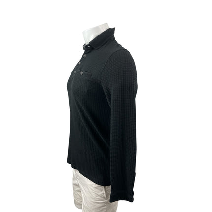 Ted Baker London Black Waffle Knit Collared Long Sleeve Sweatshirt Sweater Top 2
