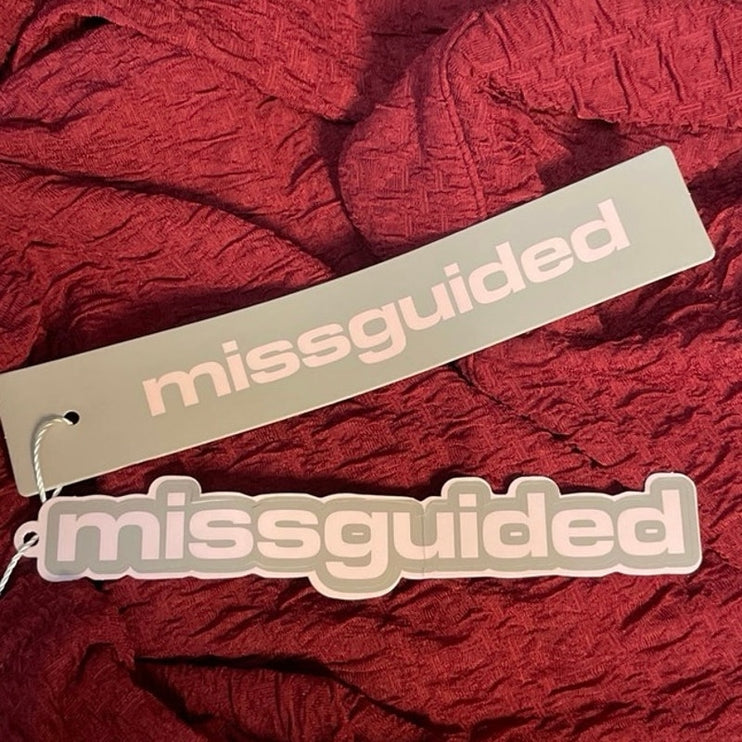 NEW Missguided Red Textured Cutout Long Bell Sleeve Mock Mini A Line Dress XS