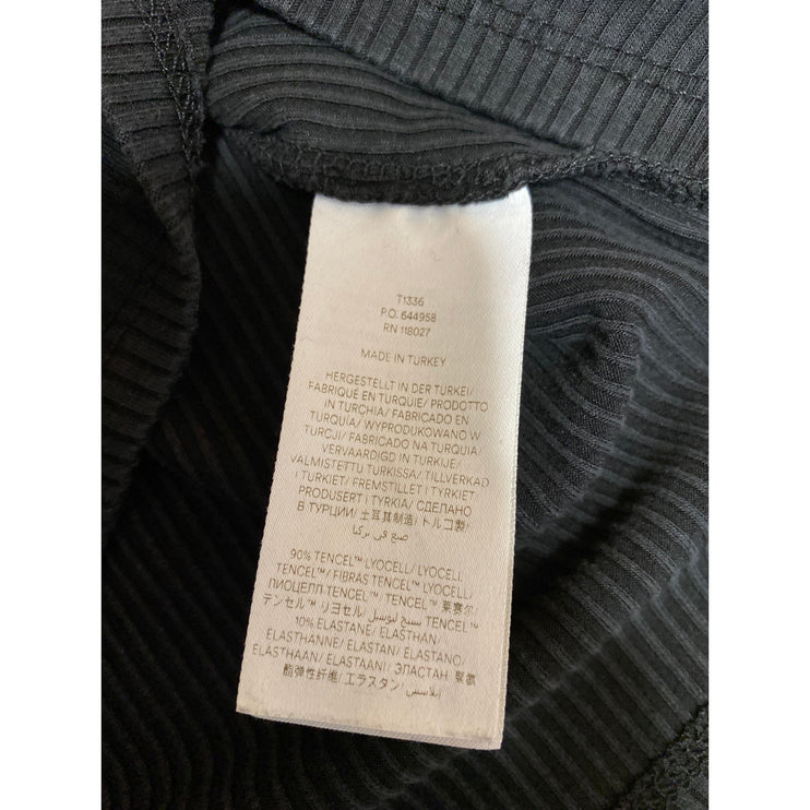 Boden Women's Black Ribbed Knit Scoop Neck Casual Basic T Shirt Tee Top Size 10