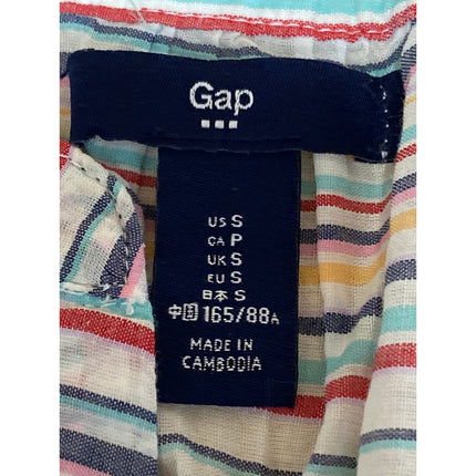 Gap Women's Multicolor Striped Sleeveless V Neck Tank Shirt Blouse Top Size S