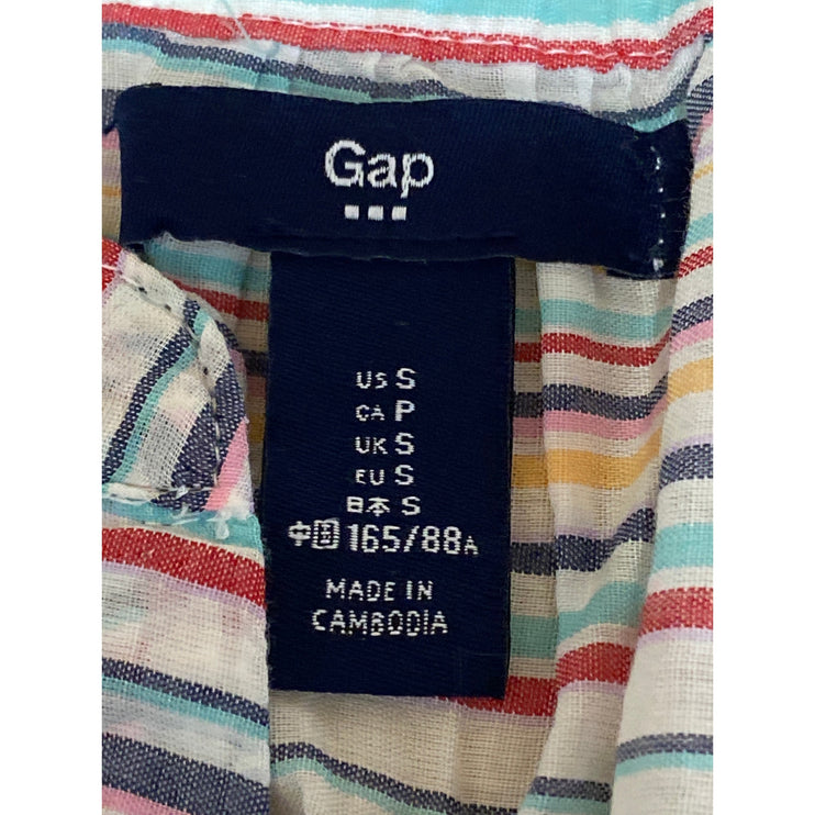 Gap Women's Multicolor Striped Sleeveless V Neck Tank Shirt Blouse Top Size S