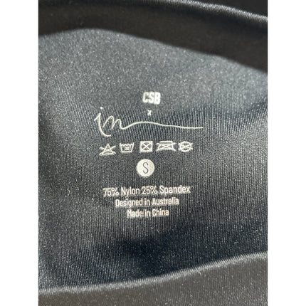 CSB Women's Black Mid Waist Ruched Skinny Athletic Activewear Leggings Pants S