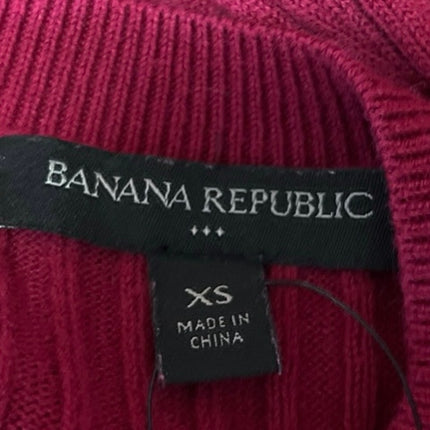 Banana Republic Red Rib Knit Sleeveless Midi Bodycon Sweater Tank Dress Size XS