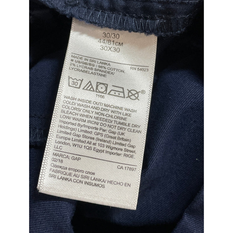 GAP Men's Navy Blue High Waisted Loose Straight Chino Trousers Pants Size 30x30