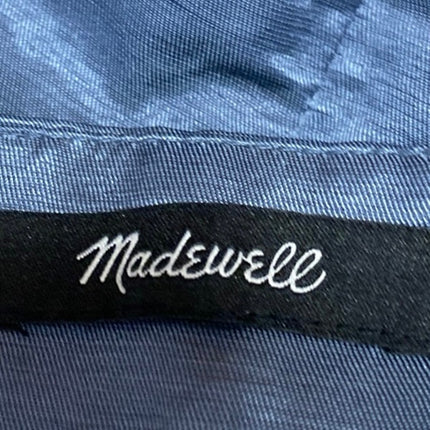 Madewell Blue Sleeveless High Neck Chambray Denim Linen Tank Mini Dress Size M