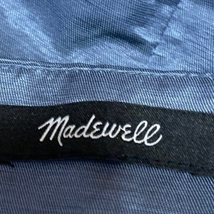 Madewell Blue Sleeveless High Neck Chambray Denim Linen Tank Mini Dress Size M