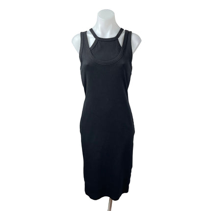 T.LA Black Ribbed Knit Layered Sleeveless Cutout Cami Tank Midi Dress Size S