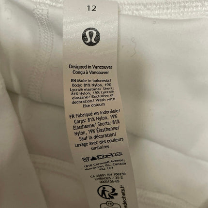 Lululemon Align White Mid Rise Athletic Mini Tennis Skorts Shorts Skirt Size 12