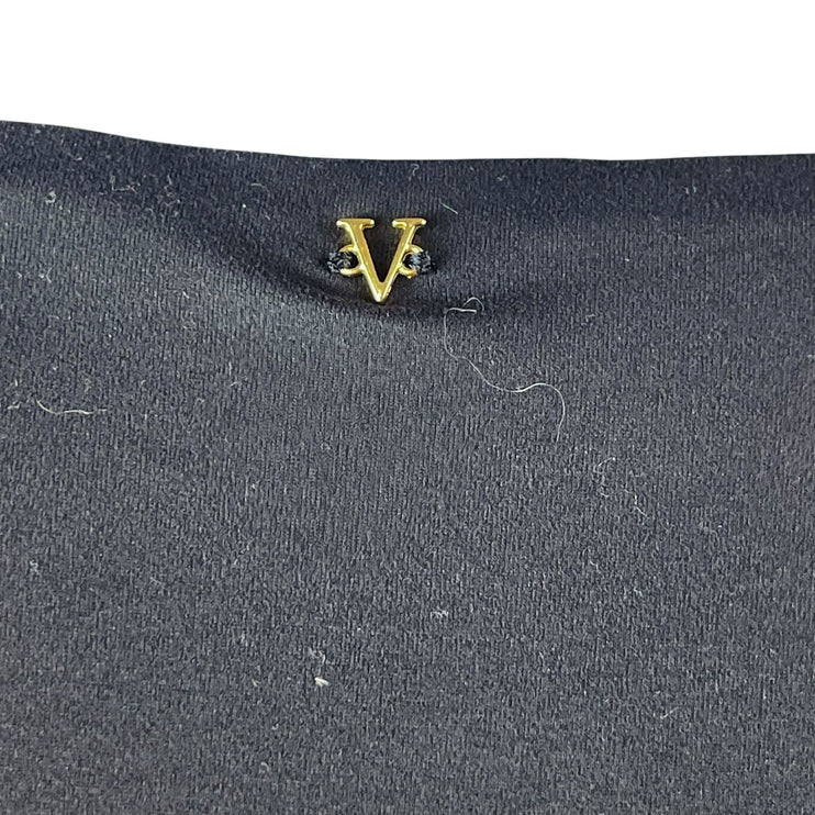 Victoria's Secret Black Deep V-Neck Long Sleeve Fitted One Piece Bodysuit Top S