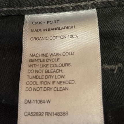 Oak + Fort Women's Black High Waisted Wide Leg Baggy Denim Jeans Pants Size 28