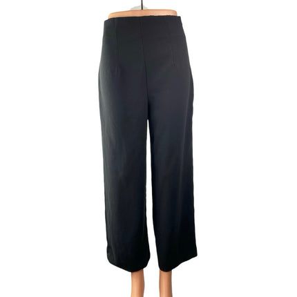 Zara Women's Black High Waisted Straight Wide Leg Trousers Dress Pants Size S