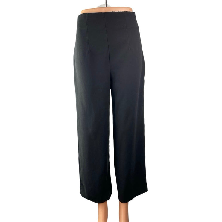 Zara Women's Black High Waisted Straight Wide Leg Trousers Dress Pants Size S