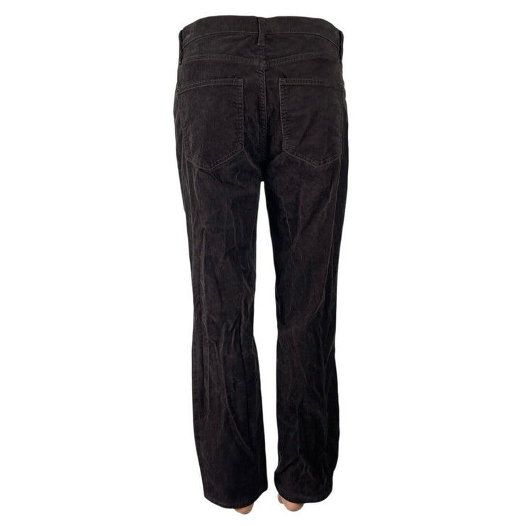 Gap Vintage Slim High Rise Women's Brown Corduroy Straight Trousers Pants Sz 29
