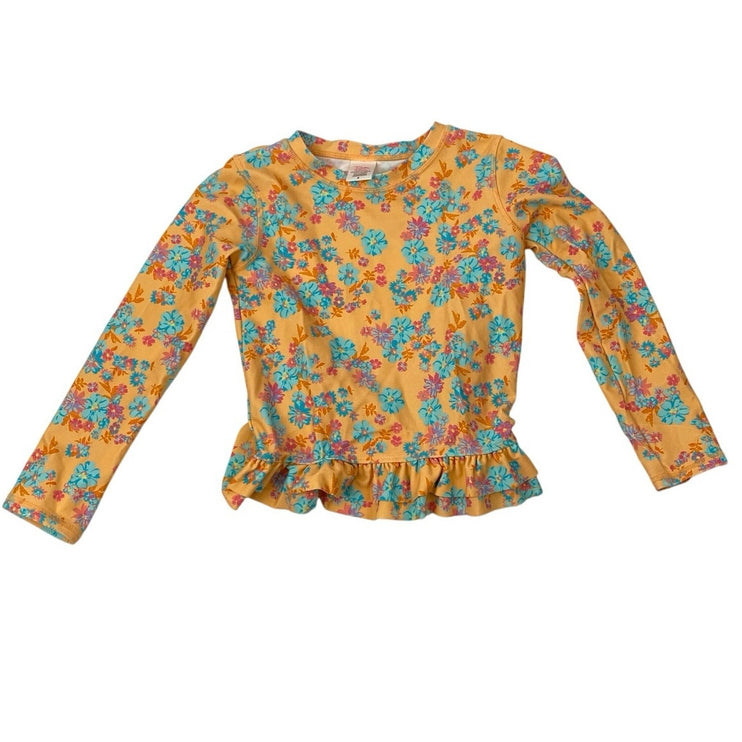 Ruffle Butts Kids Girl's Multicolor Floral Long Sleeve Rashguard Swimwear Top 6