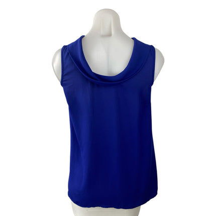 DR2 Women's Royal Blue Sleeveless Button Down Collared Blouse Shirt Top Size XS