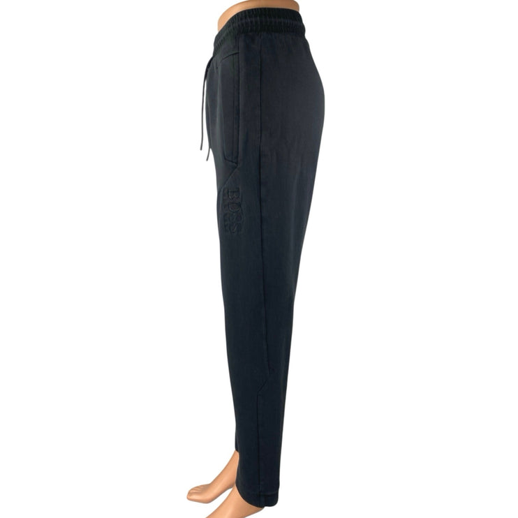 BOSS Hugo Boss Women's Black High Waisted Straight Drawstring Sweat Pants Size L