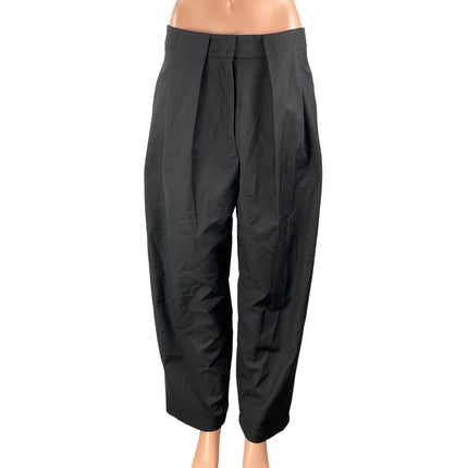 Lioness Women's Black High Rise Pleated Barrel Baggy Trousers Pants Size M