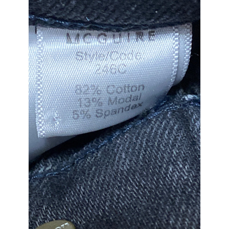 McGuire Women's Black Washed High Rise Slim Straight Leg Denim Jeans Size 25