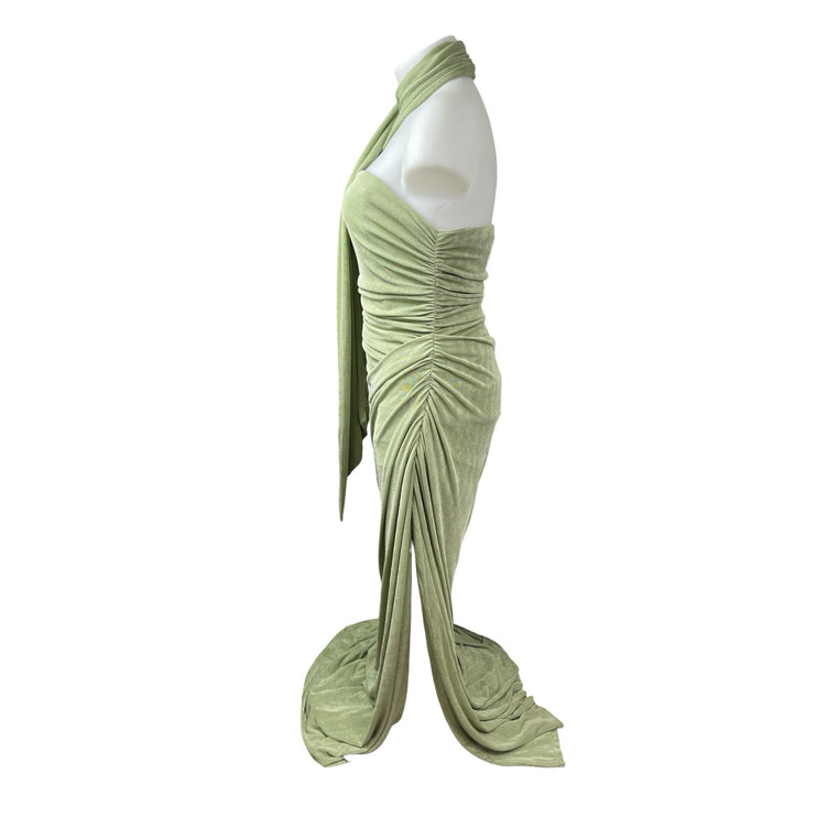 NEW Khanum's Kahlia Draped Sleeveless Tube Bandeau Scarf Maxi Bodycon Dress 3XL