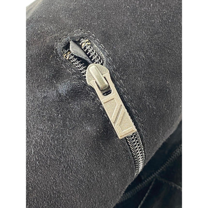 Nursace Women's Black Suede Leather Zip Up Pointed Toe Over the Knee Boots 7.5