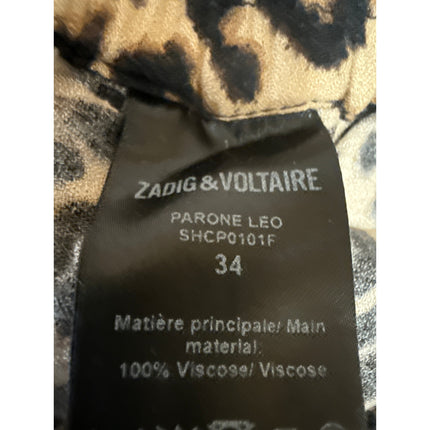 Zadig & Voltaire Kids Girls Leopard Animal Print Flared Bootcut Pants 34 US XS
