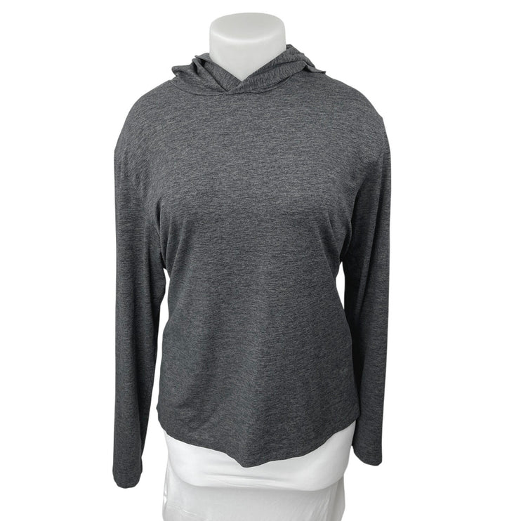 Alo Yoga Women's Gray Knit Long Sleeve Hooded Hoodie Sweatshirt Sweater Top XL