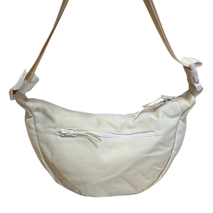 NEW Fabletics Bone White Crossbody Hobo Crescent Moon Gym Athletic Handbag OS