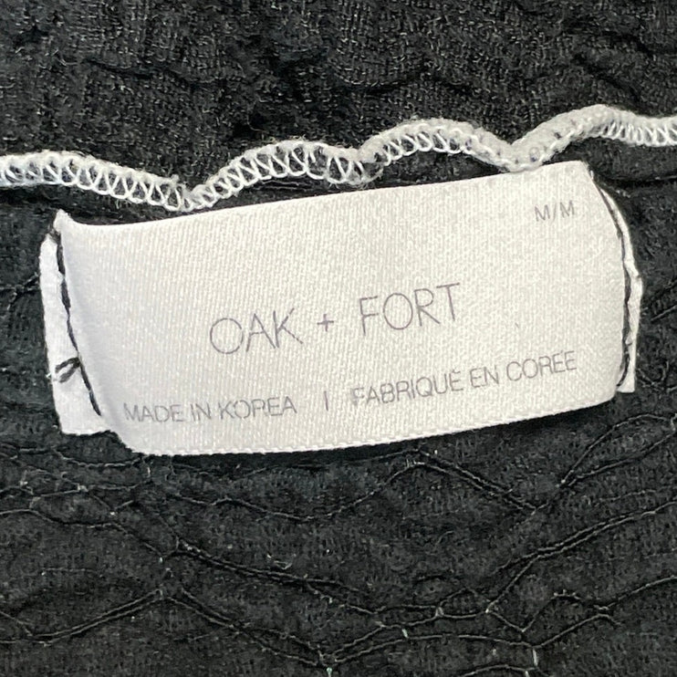 Oak + Fort Black Sleeveless Scoop Neck Cami Camisole Cropped Tank Top Size M