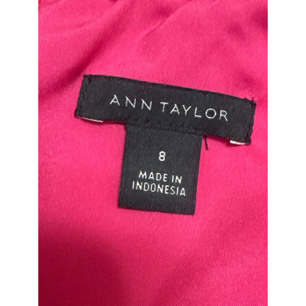 Ann Taylor Women Pink Short Cap Sleeve Crew Neck Career Mini Sheath Dress Size 8