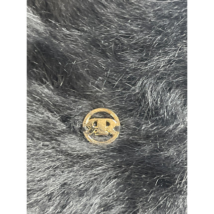 Reorg Women's Black Faux Fur Fleece Fuzzy Logo Snow Winter Bucket Hat OS