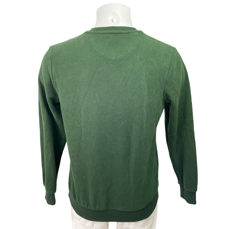 Rugatchi Mens Green Doamind Checkered Print Long Sleeve Pullover Sweater Top M