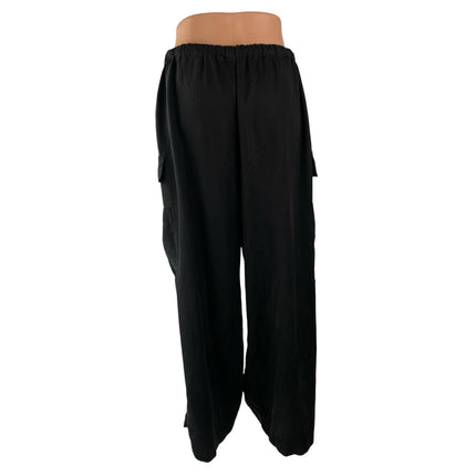 Reformation Women's Black Loose Parachute Baggy Trousers Utility Cargo Pants M