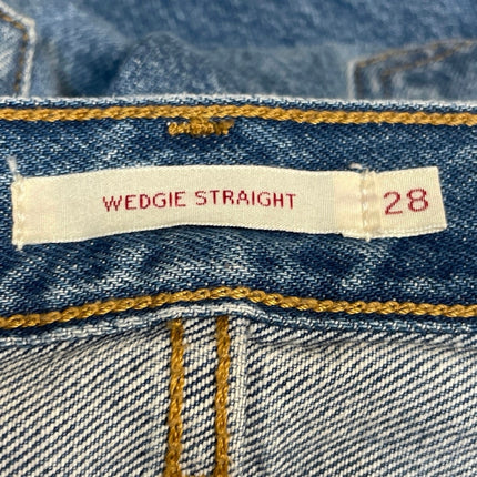 Levi's Wedgie Women's Blue High Rise Distressed Straight Denim Jeans Size 28