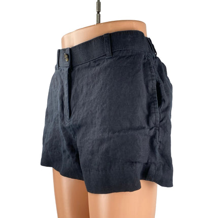 J.Crew 100% Linen Women's Black Mid Rise Wide Leg Casual Lounge Summer Shorts XS