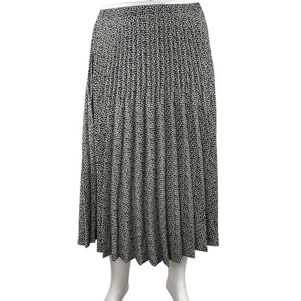 Max Studio Black White Printed Pleated High Waisted Maxi Flared A-Line Skirt XL
