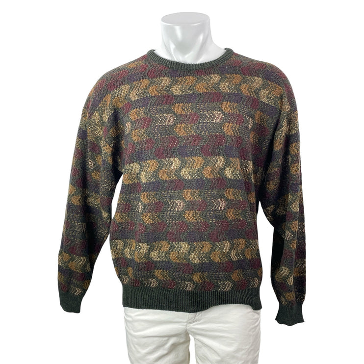 Cape Allegro Men's Multicolor Long Sleeves Knit Geometric Sweater Top Size L