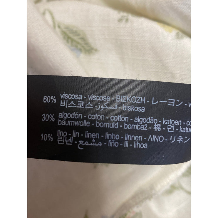 Zara Women's Multicolor Linen Floral Sleeveless Cami Camisole Maxi Tank Dress XS