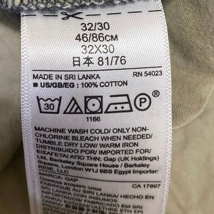 Gap Men's Gray Mid Rise Straight Leg Slim Fit Trousers Chino Khaki Pants 32/30