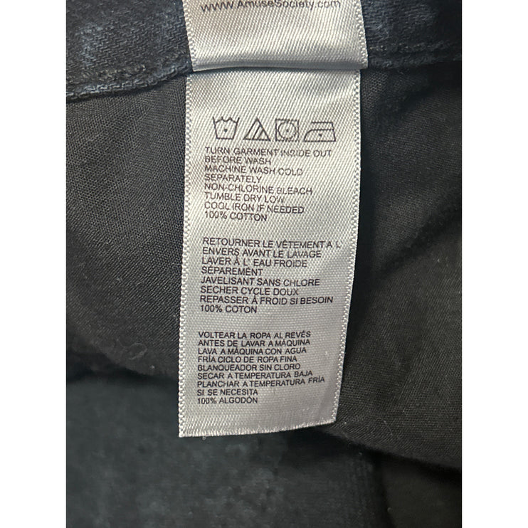 Amuse Society Women's Blue Mid Rise Cuffed Straight Leg Denin Jeans Shorts Sz 26