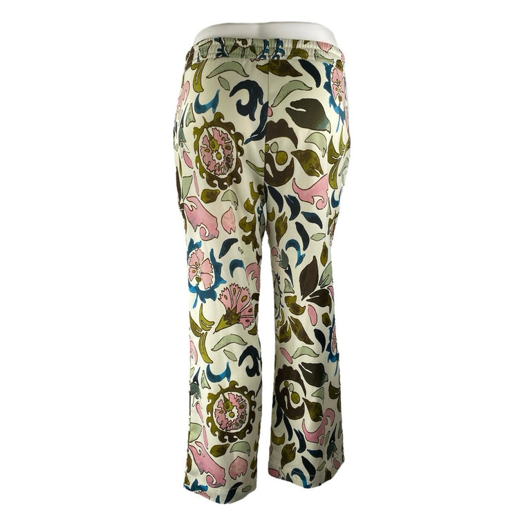 Joie Women's Multicolor Floral High Waisted Tie Flare Bootcut Trousers Pants XL
