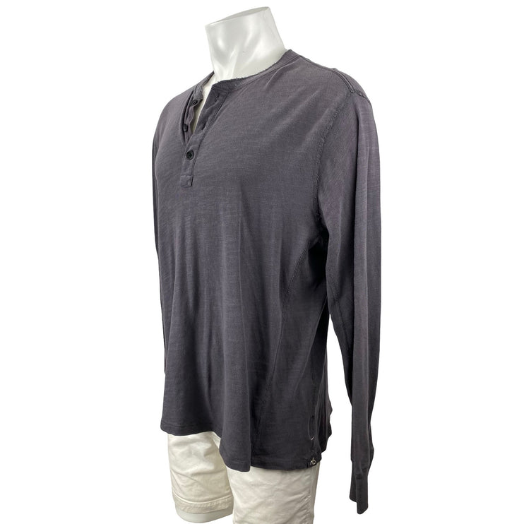 Rag & Bone Classic Flame Long Sleeve Sweater Sweatshirt Henley T-Shirt Top XL