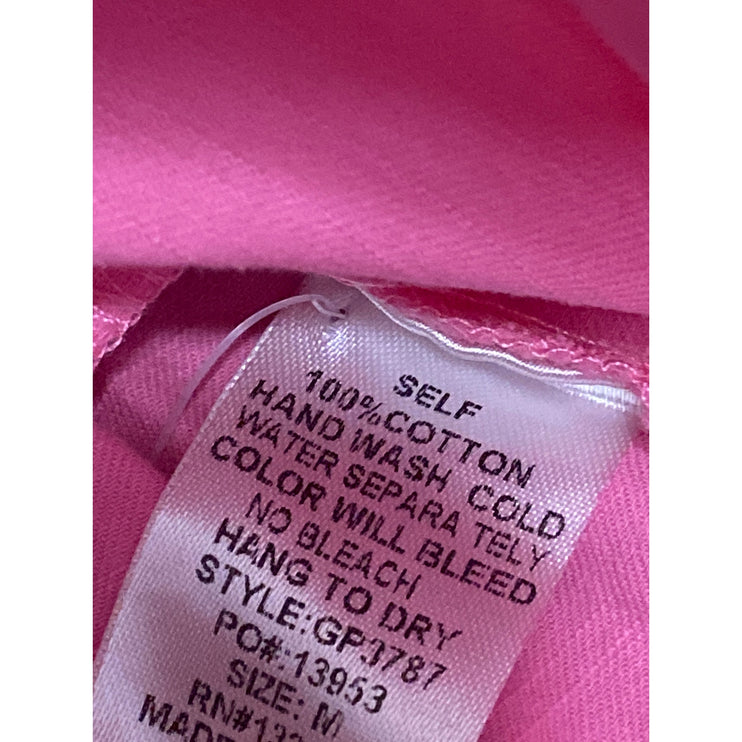 Glam Women's Pink High Waisted Casual Lounge Summer Wide Leg A-Line Mom Shorts M