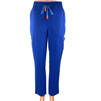 Figs Women's Blue Drawstring High Rise Straight Medical Scrub Pants Size XS